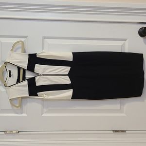 Black & Cream Zip Up Dress